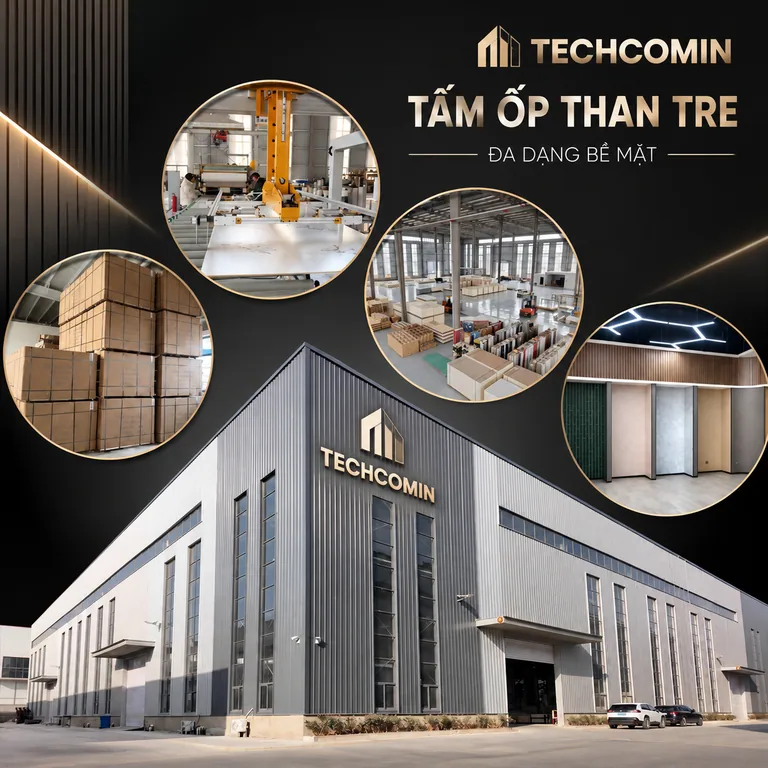 Tấm ốp than tre bề mặt vân gỗ