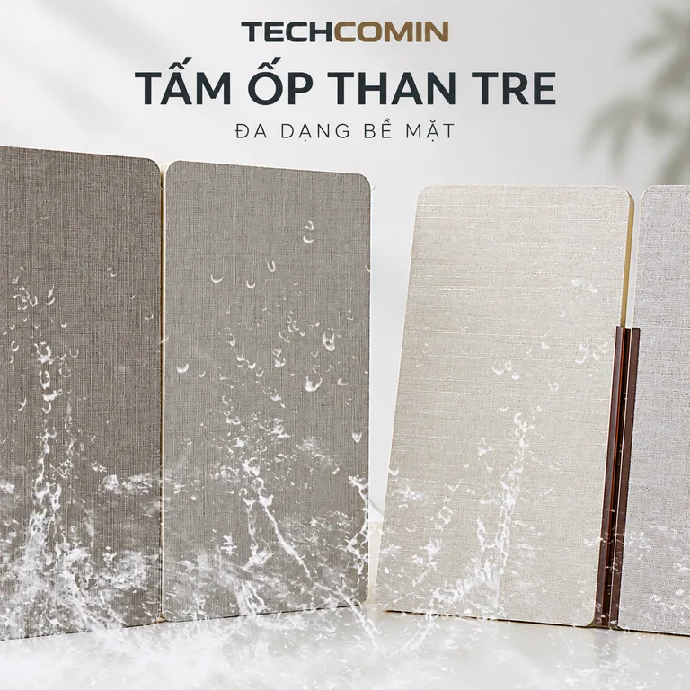 Tấm ốp than tre bề mặt vân gỗ