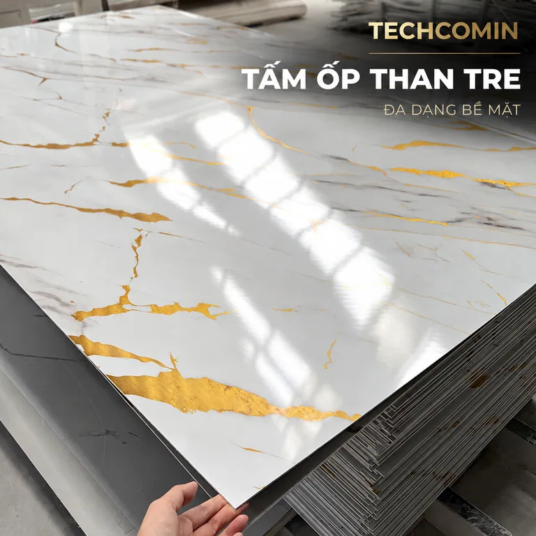 Tấm ốp than tre bề mặt vân gỗ