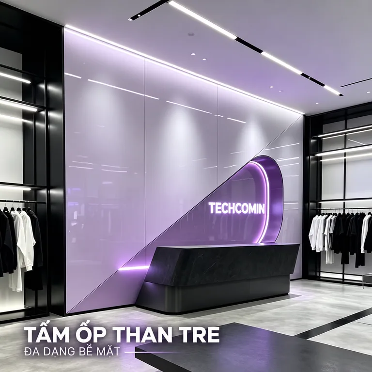 Tấm ốp than tre bề mặt vân gỗ