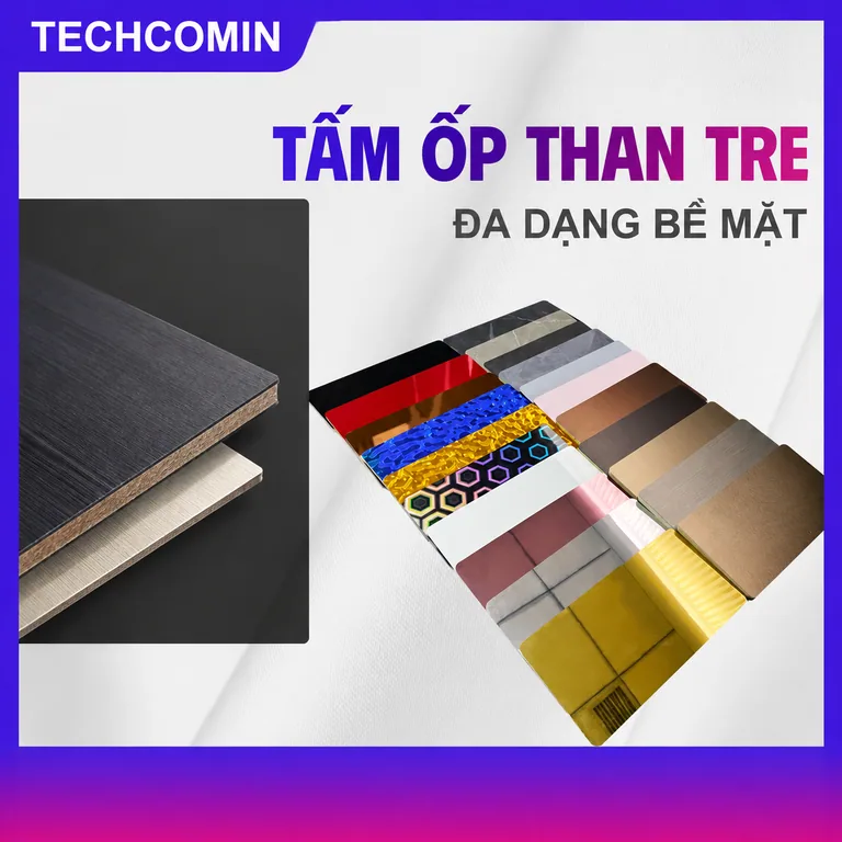 Tấm ốp than tre bề mặt vân gỗ