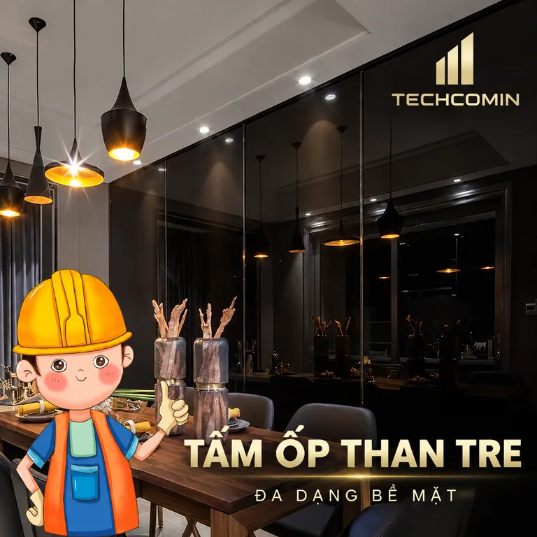 Tấm ốp than tre bề mặt vân gỗ