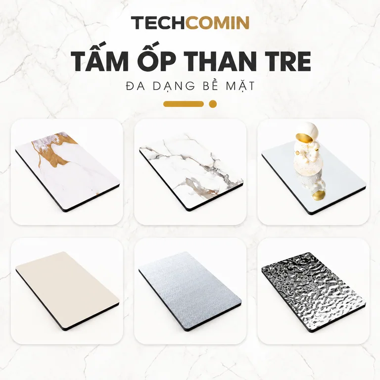 Tấm ốp than tre bề mặt vân gỗ