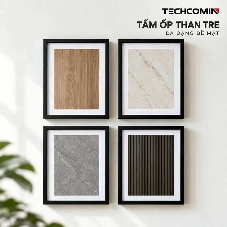 Tấm ốp than tre bề mặt vân gỗ