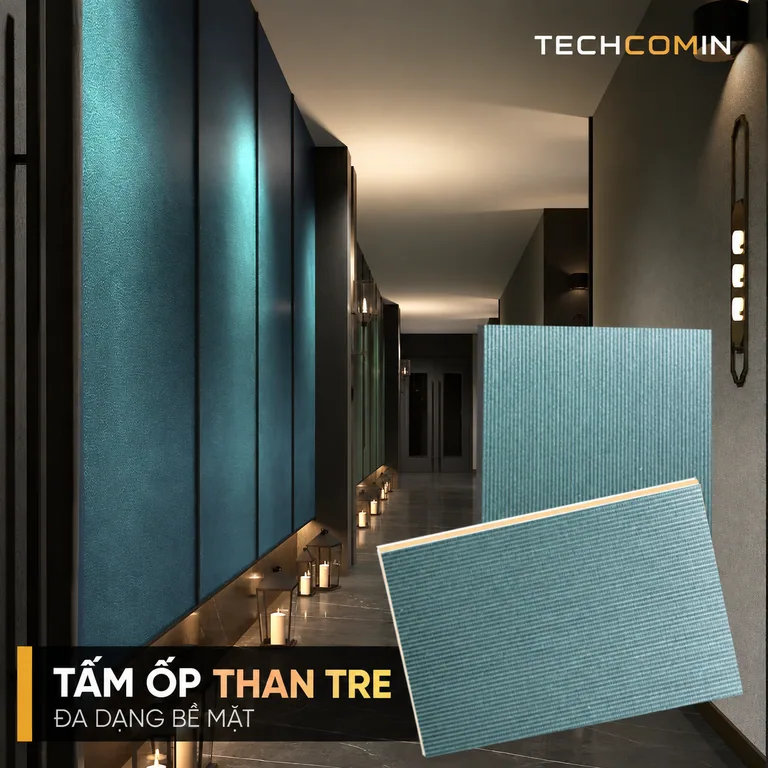 Tấm ốp than tre bề mặt vân gỗ