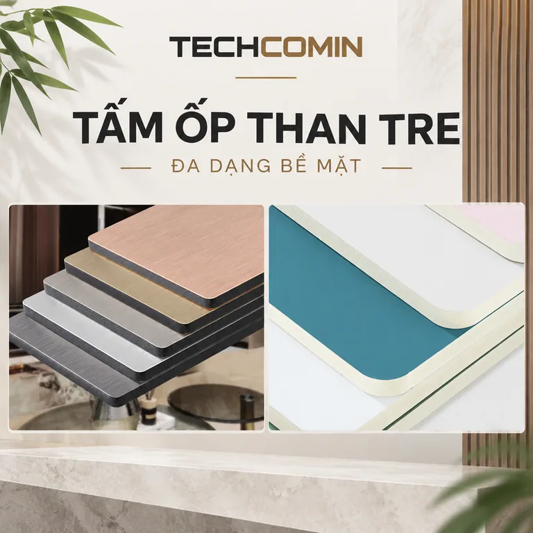 Tấm ốp than tre bề mặt vân gỗ