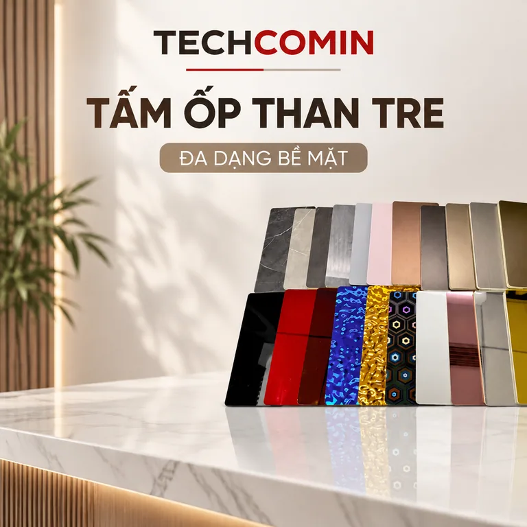 Tấm ốp than tre bề mặt vân gỗ