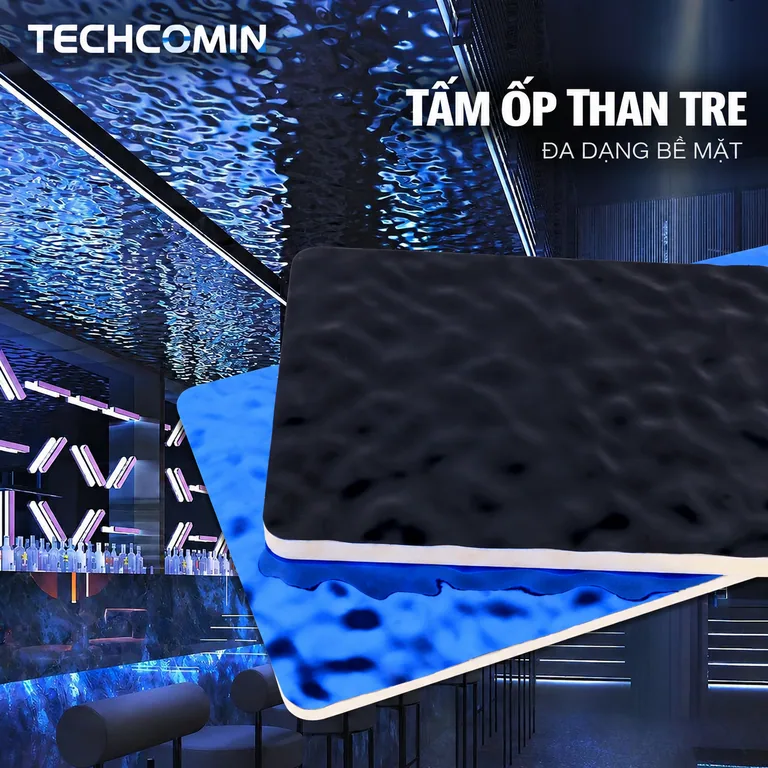 Tấm ốp than tre bề mặt vân gỗ