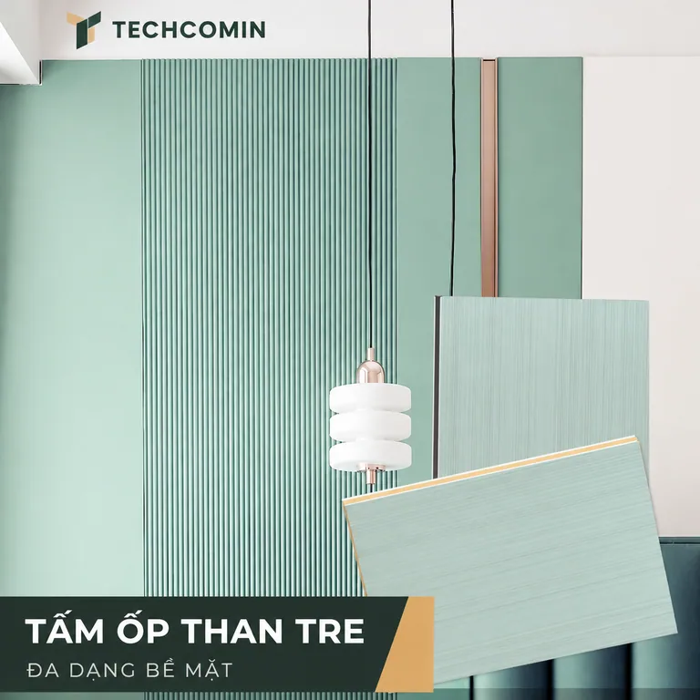 Tấm ốp than tre bề mặt vân gỗ