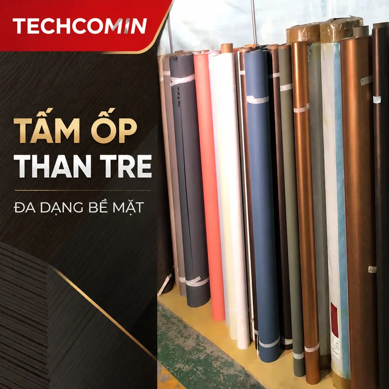 Tấm ốp than tre bề mặt vân gỗ
