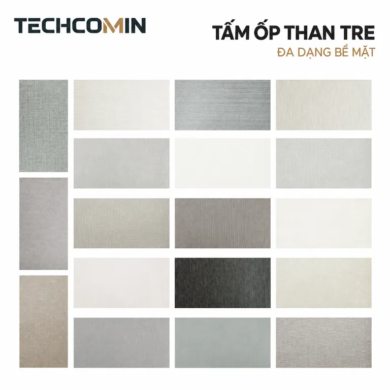 Tấm ốp than tre bề mặt vân gỗ