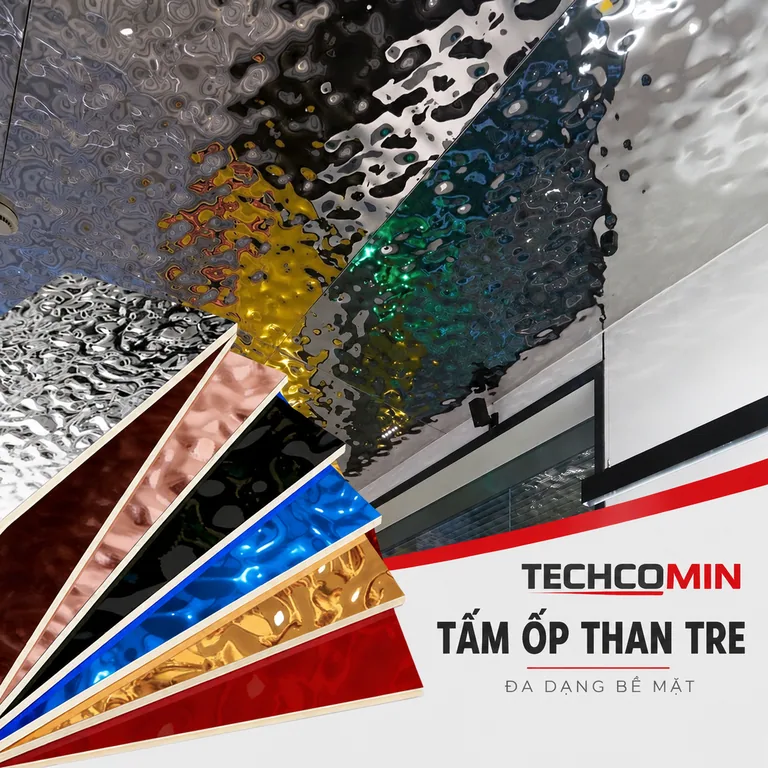 Tấm ốp than tre bề mặt vân gỗ