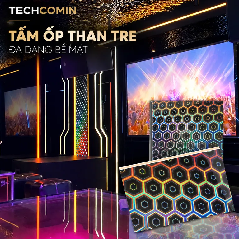 Tấm ốp than tre bề mặt vân gỗ