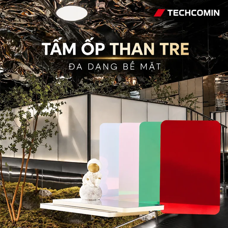 Tấm ốp than tre bề mặt vân gỗ