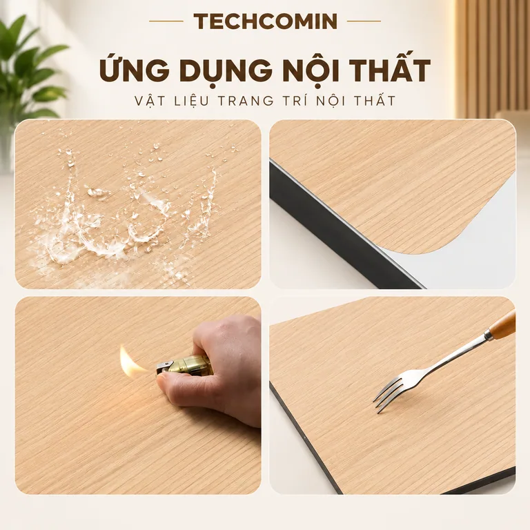 Tấm ốp than tre bề mặt vân gỗ