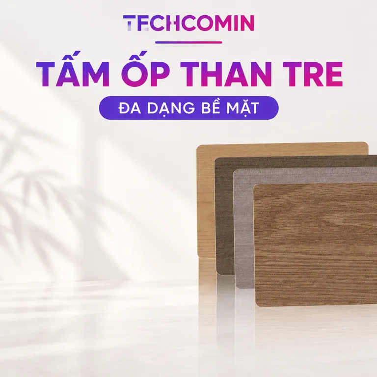 Tấm ốp than tre bề mặt vân gỗ
