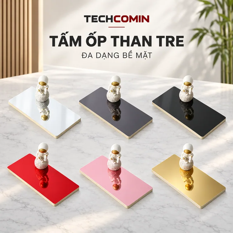 Tấm ốp than tre bề mặt vân gỗ