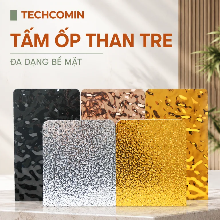 Tấm ốp than tre bề mặt vân gỗ