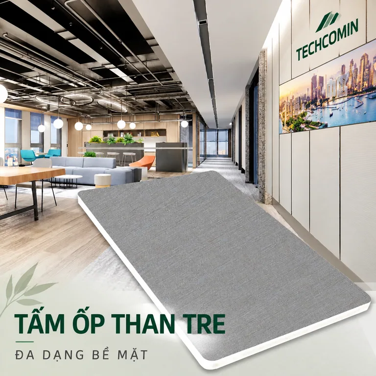 Tấm ốp than tre bề mặt vân gỗ