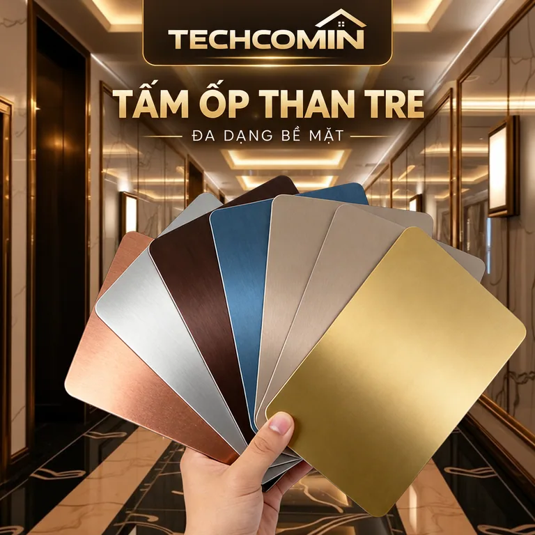 Tấm ốp than tre bề mặt vân gỗ