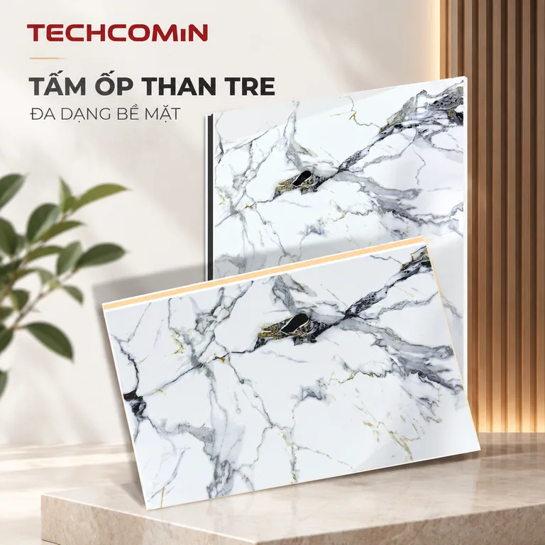 Tấm ốp than tre bề mặt vân gỗ