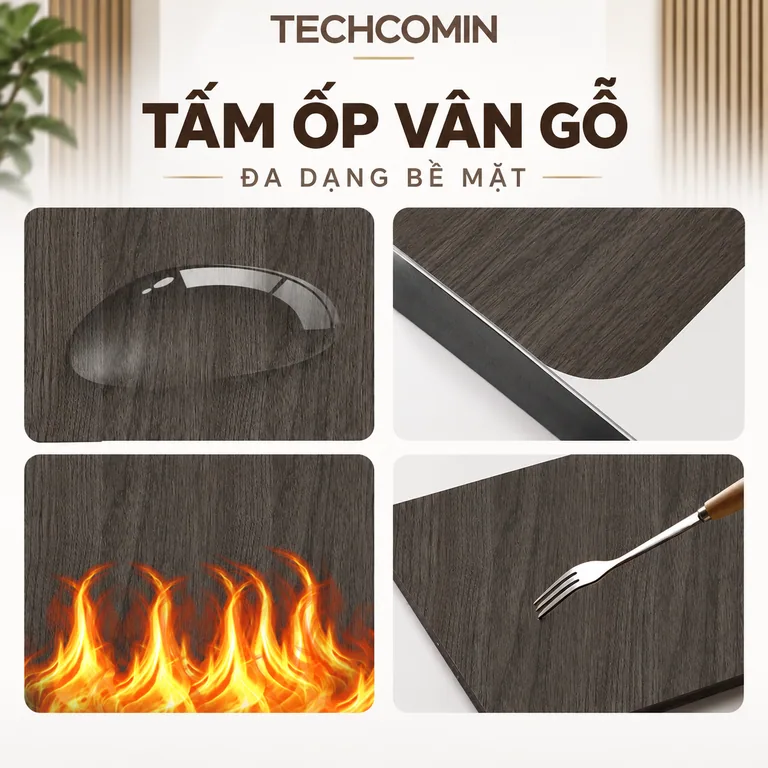 Tấm ốp than tre bề mặt vân gỗ