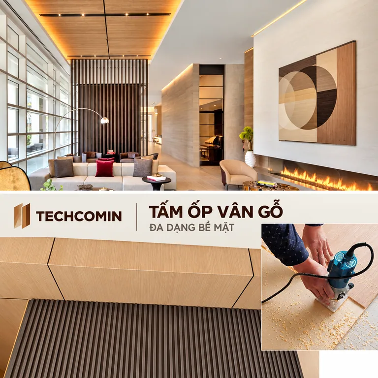 Tấm ốp than tre bề mặt vân gỗ
