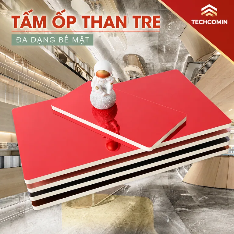 Tấm ốp than tre bề mặt vân gỗ