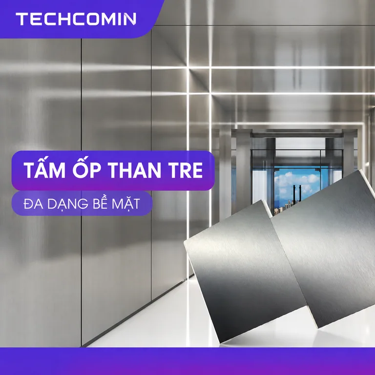 Tấm ốp than tre bề mặt vân gỗ