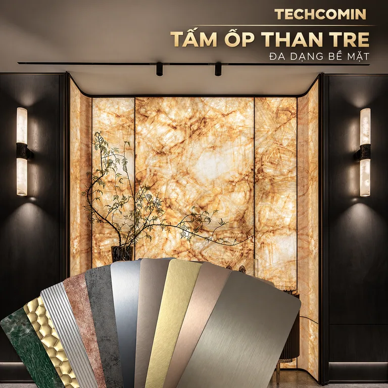 Tấm ốp than tre bề mặt vân gỗ