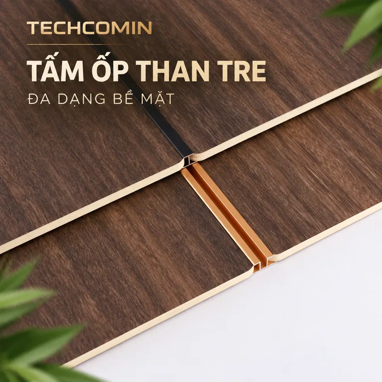 Tấm ốp than tre bề mặt vân gỗ