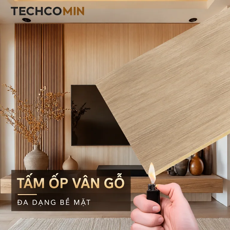 Tấm ốp than tre bề mặt vân gỗ