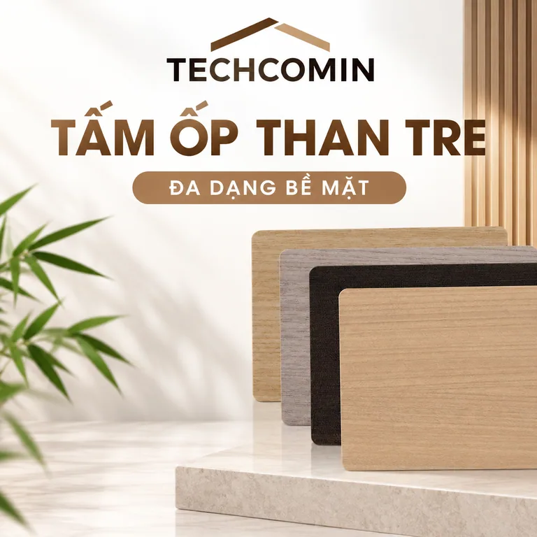Tấm ốp than tre bề mặt vân gỗ