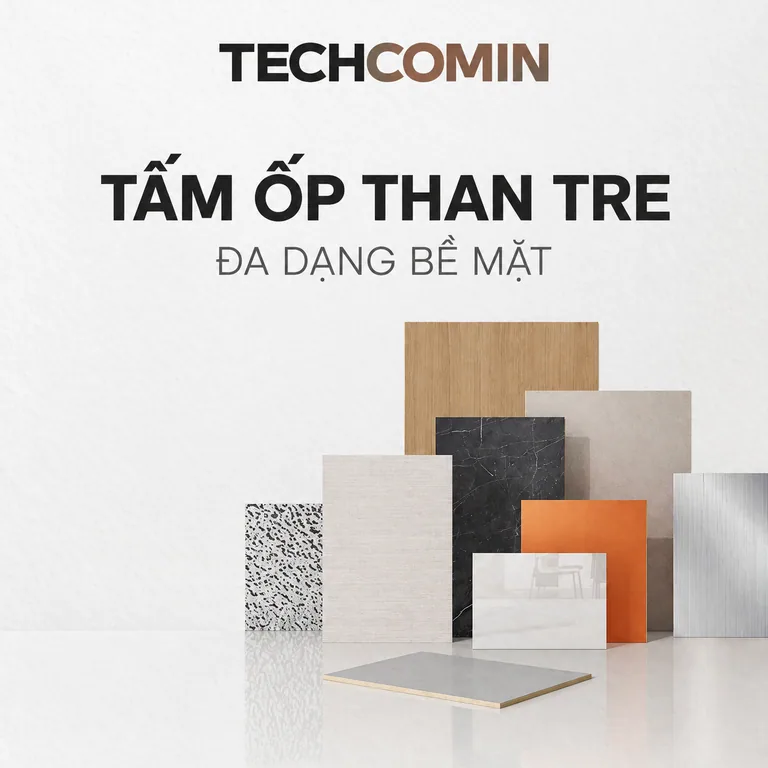 Tấm ốp than tre bề mặt vân gỗ