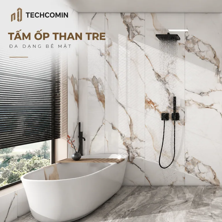 Tấm ốp than tre bề mặt vân gỗ