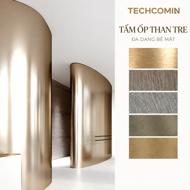 Tấm ốp than tre bề mặt vân gỗ