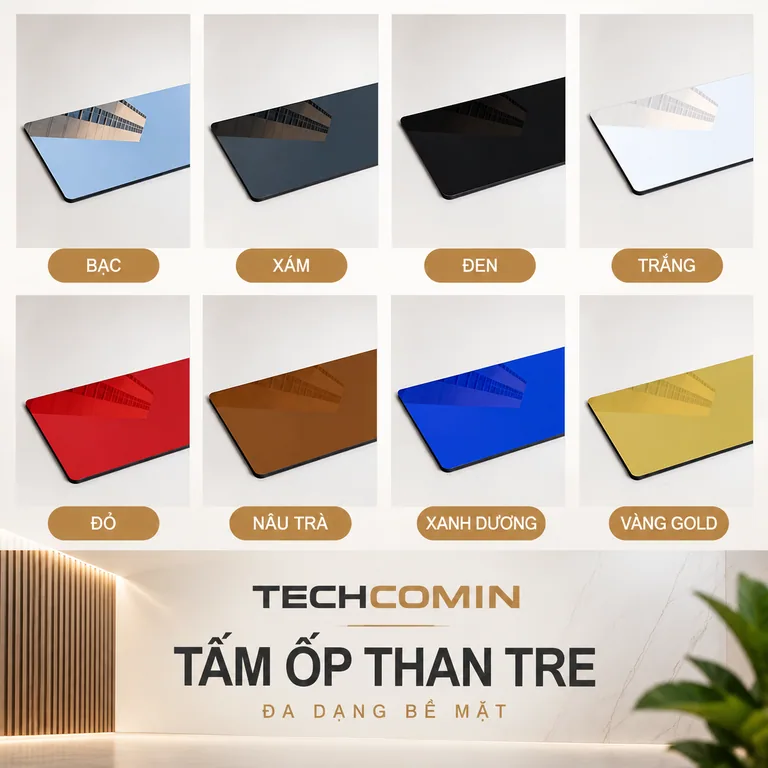Tấm ốp than tre bề mặt vân gỗ