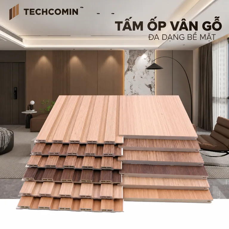 Tấm ốp than tre bề mặt vân gỗ