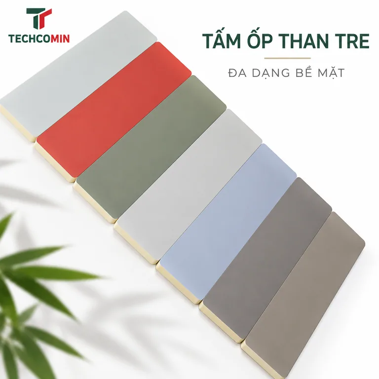 Tấm ốp than tre bề mặt vân gỗ
