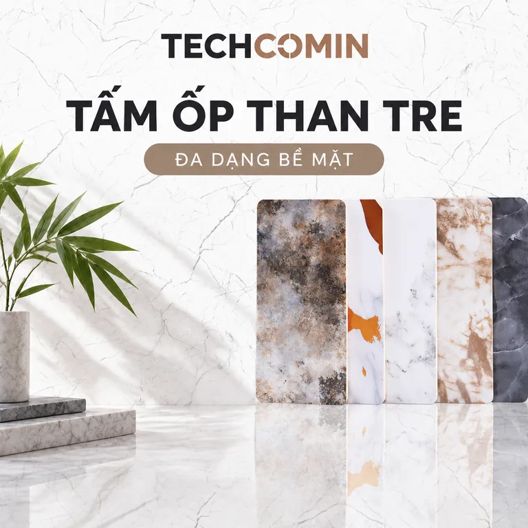 Tấm ốp than tre bề mặt vân gỗ