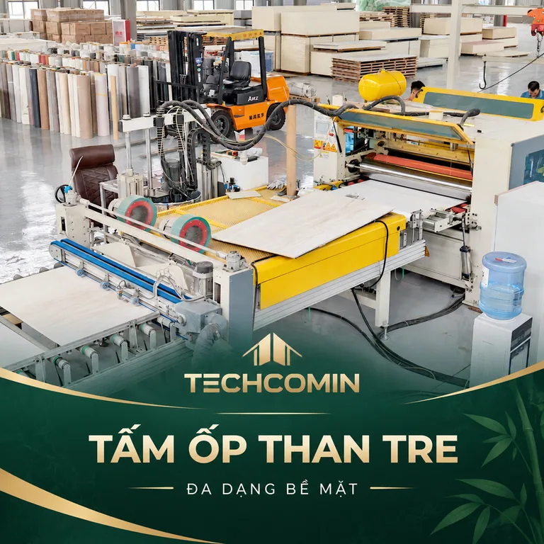 Tấm ốp than tre bề mặt vân gỗ