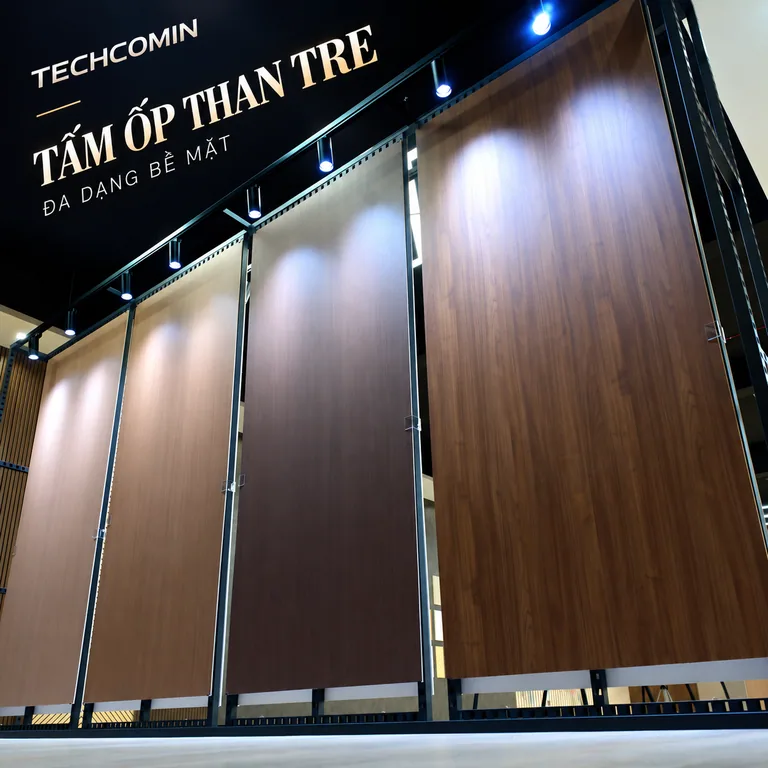 Tấm ốp than tre bề mặt vân gỗ