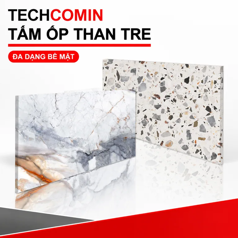Tấm ốp than tre bề mặt vân gỗ