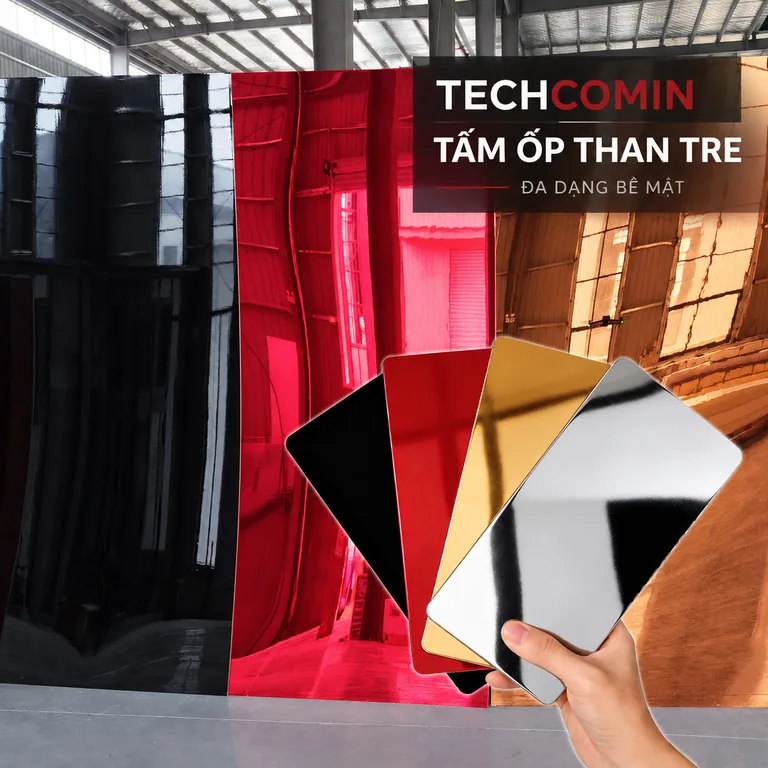 Tấm ốp than tre bề mặt vân gỗ