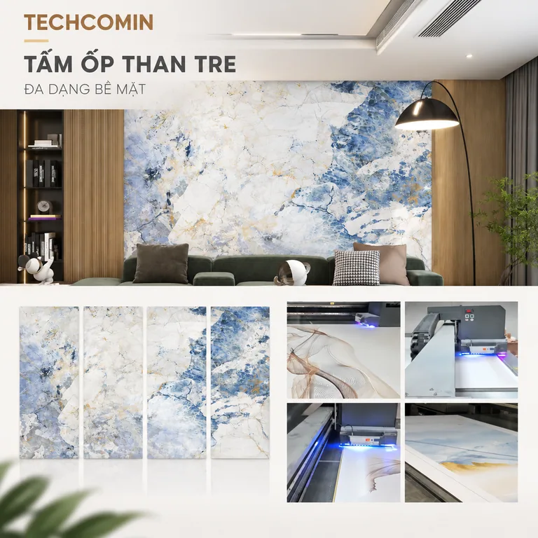 Tấm ốp than tre bề mặt vân gỗ