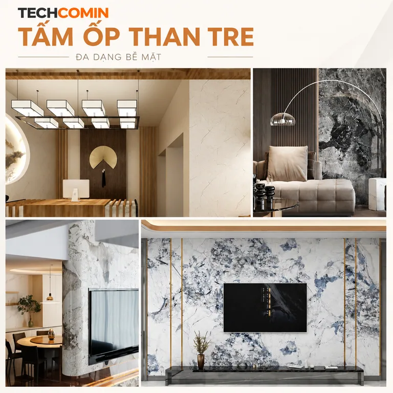 Tấm ốp than tre bề mặt vân gỗ