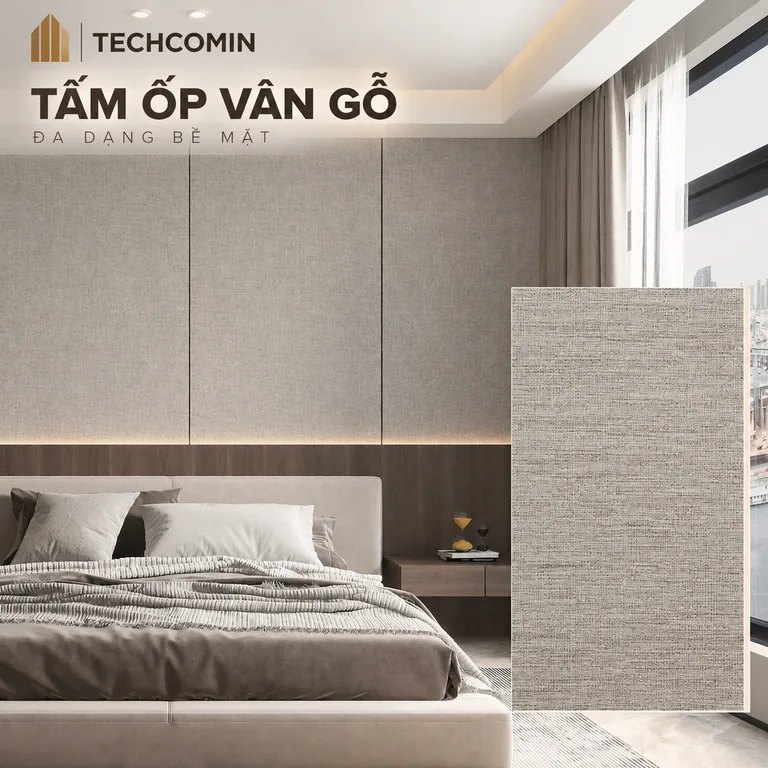 Tấm ốp than tre bề mặt vân gỗ