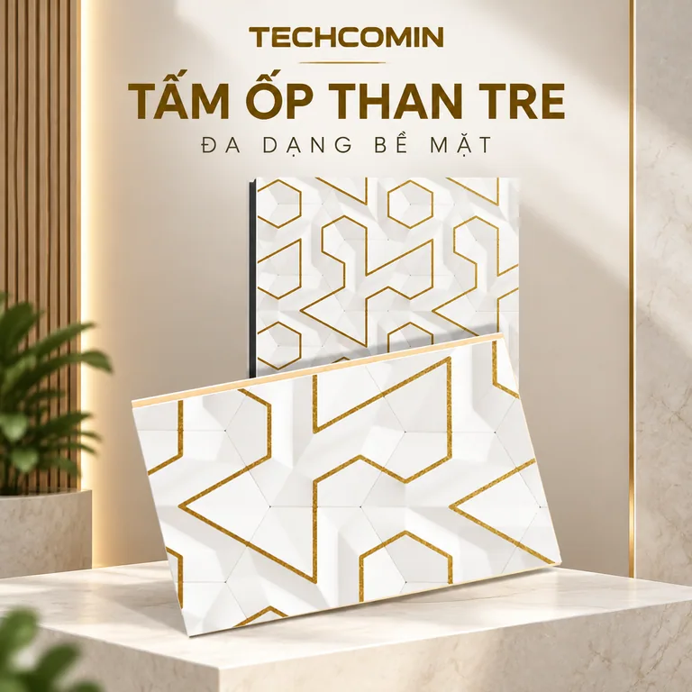 Tấm ốp than tre bề mặt vân gỗ