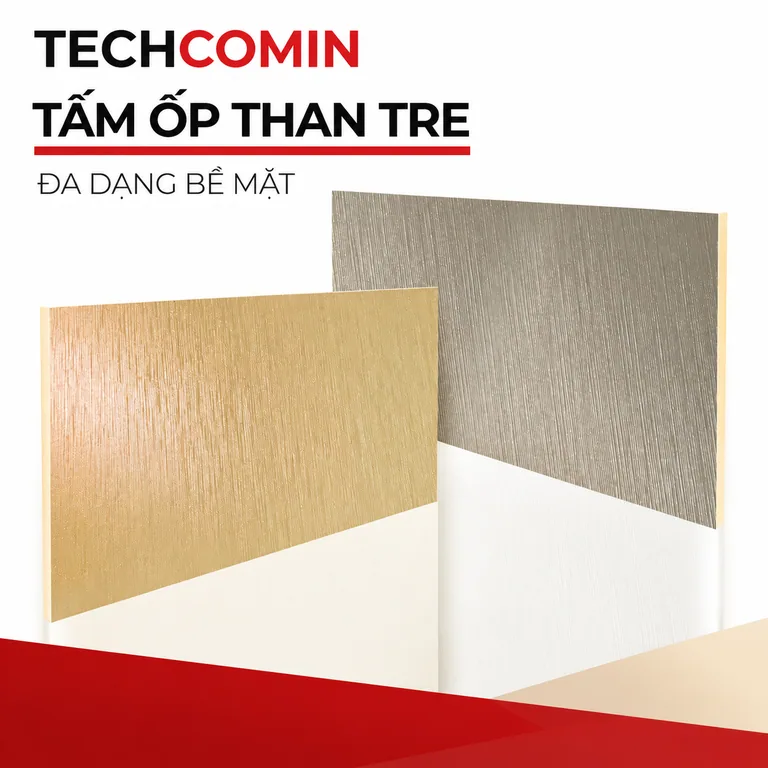 Tấm ốp than tre bề mặt vân gỗ