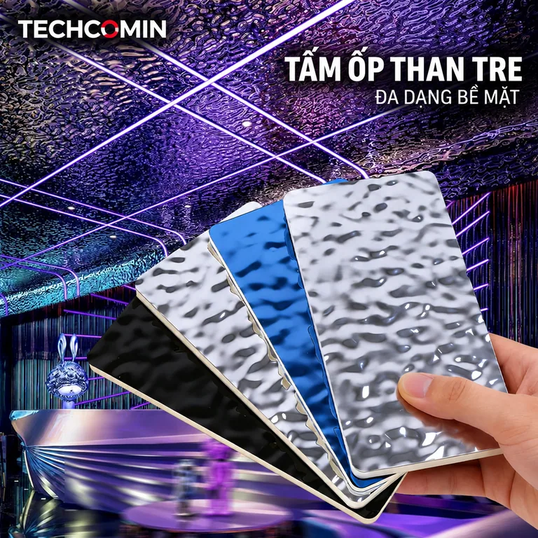 Tấm ốp than tre bề mặt vân gỗ